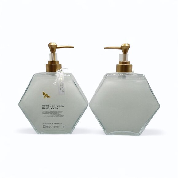 NEW Asquith & Somerset - Honey Infused Hand Wash Glass Hexagon Bottle 16.9 fl oz - Picture 4 of 6